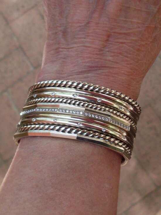 David Yurman Jewelry - Recently Retired David Yurman 10 Row Stax Cuff w/Diamonds - 925 - Gift Boxed